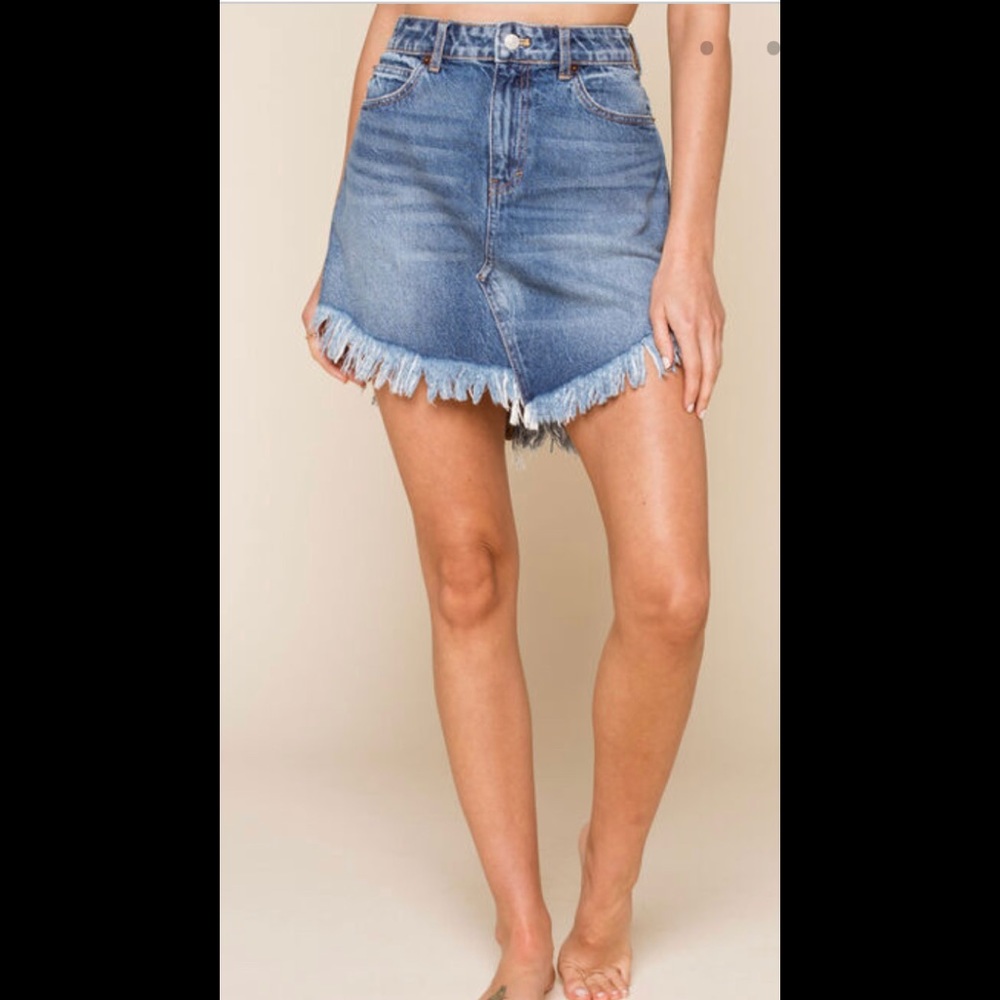 Free People Bailey Denim Mini Skirt - Picture 2 of 8